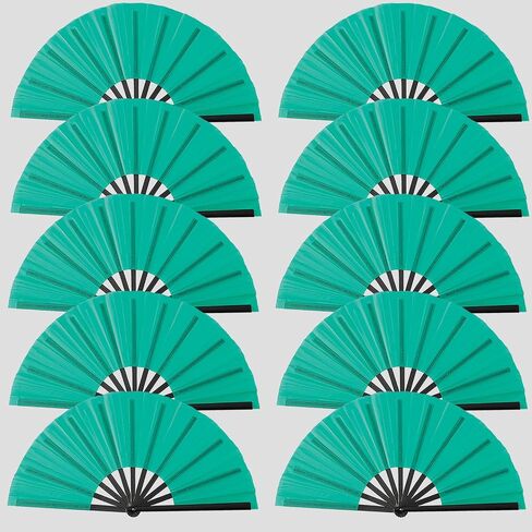 Oncpcare 10 Pcs Boots on The Ground Hand Fan Bulk, Folding Popping Clacking Fans for Line Dancing (Black) in Saudi Arabia