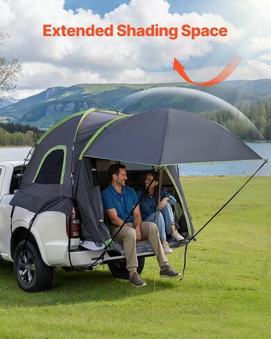 VEVOR Pickup Truck Tent, Fits 5.0-8.2 ft Truck Tents for Camping, Waterproof PU2000 mm 2-3 Person Sleeping Truck Bed Tent, Sturdy Truck Bed Camper Shell with Expandable Awning, Rainfly, Storage Bag in Saudi Arabia