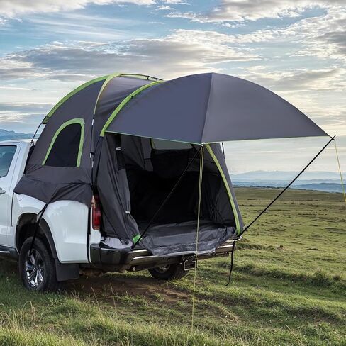 VEVOR Pickup Truck Tent, Fits 5.0-8.2 ft Truck Tents for Camping, Waterproof PU2000 mm 2-3 Person Sleeping Truck Bed Tent, Sturdy Truck Bed Camper Shell with Expandable Awning, Rainfly, Storage Bag in Saudi Arabia