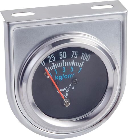 7-153 Oil Pressure Gauge Kit Universal Fit with Copper Tube and Threaded Parts, Chrome,Black in Kuwait