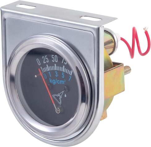 7-153 Oil Pressure Gauge Kit Universal Fit with Copper Tube and Threaded Parts, Chrome,Black in Kuwait