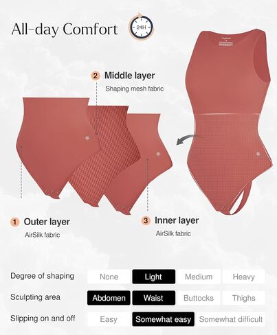 Popilush Body Suits for Womens - Sleeveless Crew Neck Tank Top - Tummy Control Shapewear Bodysuit - Going Out Tops in Kuwait