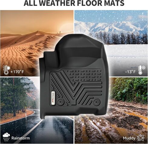 YITAMOTOR Floor Mats Compatible with 2015-2019 Ford Explorer Without 2nd Row Center Console, Custom Fit Floor Liners 1st & 2nd Row All- Weather Protection, Black in Saudi Arabia