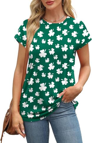 Alaroo Womens Summer Tops Short Sleeve Shirts Crew Neck Cute Trendy Tunic Blouses (S-3XL) in Saudi Arabia