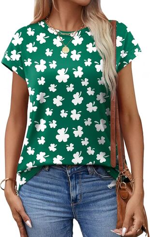 Alaroo Womens Summer Tops Short Sleeve Shirts Crew Neck Cute Trendy Tunic Blouses (S-3XL) in Saudi Arabia