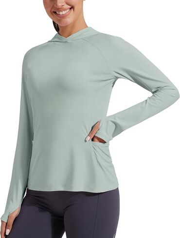 Pioneer Camp Womens UPF 50+ Sun Protection Hoodie Shirt with Pockets Long Sleeve Fishing Hiking Outdoor UV Shirts Lightweight in Saudi Arabia