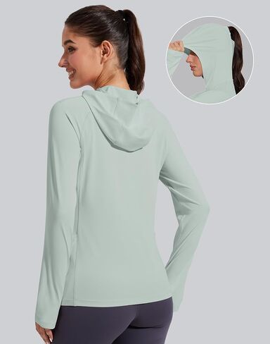Pioneer Camp Womens UPF 50+ Sun Protection Hoodie Shirt with Pockets Long Sleeve Fishing Hiking Outdoor UV Shirts Lightweight in Saudi Arabia