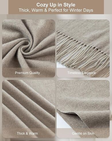 Winter Women's Soft & Warm Solid Color Oversized Scarf, Thick & Cozy Large Blanket Shawl for Cold Weather in Saudi Arabia