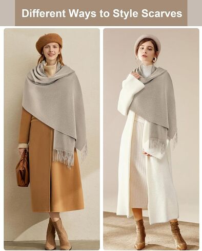 Winter Women's Soft & Warm Solid Color Oversized Scarf, Thick & Cozy Large Blanket Shawl for Cold Weather in Saudi Arabia