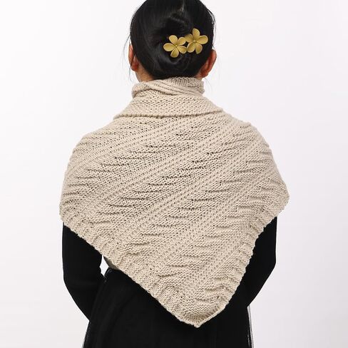 FAD-4U Women Winter Warm Scarf Medieval Vintage Knitted Cosy Wrap Shawl Warm Ladies Sweater Triangular Scarves Cape in Kuwait