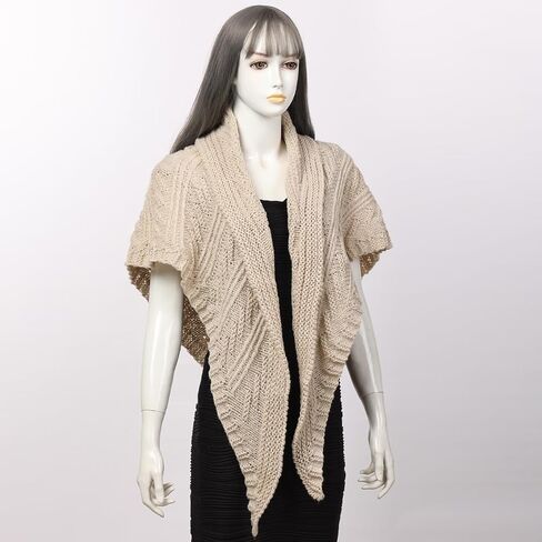 FAD-4U Women Winter Warm Scarf Medieval Vintage Knitted Cosy Wrap Shawl Warm Ladies Sweater Triangular Scarves Cape in Kuwait