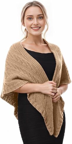 FAD-4U Women Winter Warm Scarf Medieval Vintage Knitted Cosy Wrap Shawl Warm Ladies Sweater Triangular Scarves Cape in Kuwait
