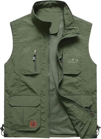 Flygo Men's Lightweight Outdoor Travel Work Fishing Vest with Multi-Pockets in Saudi Arabia