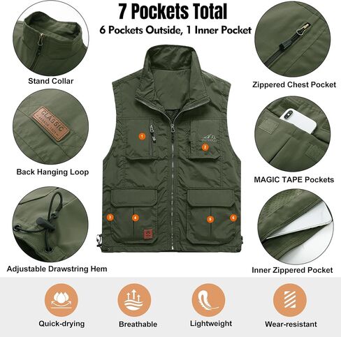 Flygo Men's Lightweight Outdoor Travel Work Fishing Vest with Multi-Pockets in Saudi Arabia