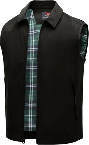 TBMPOY Men's Vest Casual Outerwear Lightweight 3 Zip Pockets Golf Sleeveless Jackets Summer Fall Full Zip Vest Travel in Saudi Arabia