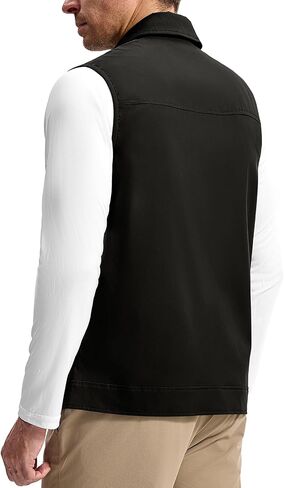 TBMPOY Men's Vest Casual Outerwear Lightweight 3 Zip Pockets Golf Sleeveless Jackets Summer Fall Full Zip Vest Travel in Saudi Arabia