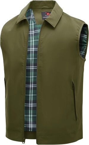 TBMPOY Men's Vest Casual Outerwear Lightweight 3 Zip Pockets Golf Sleeveless Jackets Summer Fall Full Zip Vest Travel in Saudi Arabia