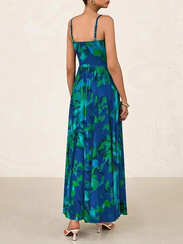 BTFBM Women Summer Floral Maxi Dresses Elegant Spaghetti Strap Dress Printed Party Dress Beach Long Dresses in Saudi Arabia