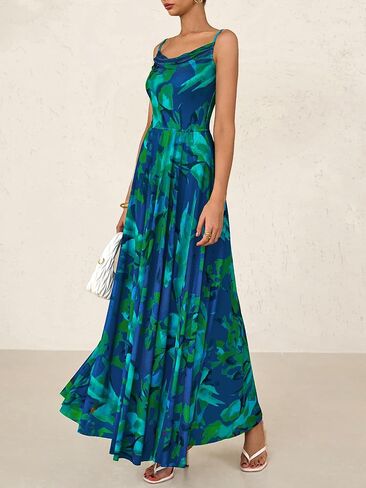 BTFBM Women Summer Floral Maxi Dresses Elegant Spaghetti Strap Dress Printed Party Dress Beach Long Dresses in Saudi Arabia