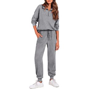 BTFBM Women's 2 Piece Tracksuit Fall Outfits 2025 Long Sleeve Half Zip Sweatshirt Sweatpants Lounge Set Sweatsuits