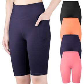 Big Elephant 4 Packs Shorts Athletic Bike Firsts ، Dance Yoga Running Soccer Kids Compression Shorts مع جيوب