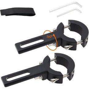 Windance Pack of 2, Light Bar Mounting Bracket, Foglight Clamp Auxiliary Light Fork Tube Clamps for Motorcycle Bicycle Scooter Mountain Bike ATV UTV (Medium)