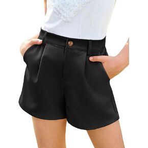 Haloumoning Girls Shorts Kids Summer Elastic Waist Wide Leg Casual Uniform Shorts with Pockets 5-14 Years in Saudi Arabia