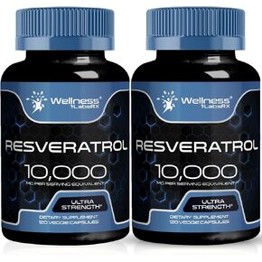 Resveratrol 120 Capsules, Resveratrol Supplement, Resveratrol 1000mg Polygonum Root, Trans Resveratrol for Healthy Aging, Heart, Brain Health Support - Vegan, Keto