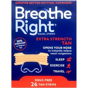 Nasal Strips to Stop Snoring, Drug-Free, Extra Tan, 78 Count (26 Each, Pack of 3)