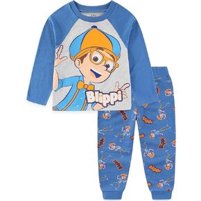 Blippi Boys 2 Piece Long Sleeve Shirt and Pants Set for Toddler and Big Kids