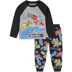 Transformers Optimus Prime Bumblebee Boys 2-Piece Long Sleeve Shirt and French Terry Pants Set for Big Kids