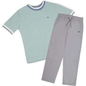 Tommy Bahama Boys Casual Crewneck Short Sleeve T-Shirt & Elastic Waist Pants Set, 2-Piece Summer Outfit for Kids