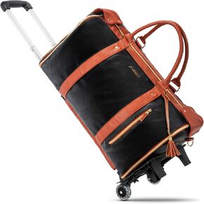 LUHXE Travel Convertible Carry On Garment Roller Bag with Shoe Pouch & Detachable Shoulder Strap - Charcoal