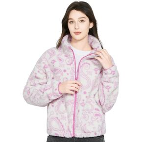 Women's Fleece Jackets Full Zip High Collar 290G Thickened Coats Long Sleeve Casual Outdoor Jacket