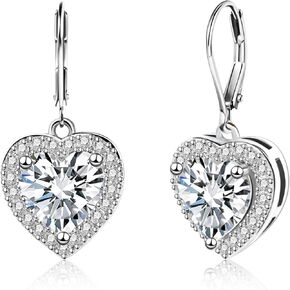 925 sterling Silver 14k Mold Plated Heart Dangle ، Alexcraft Droping Drop repring for Endery Leverback Elings cubic Zirconia hypoallergenic