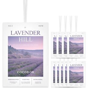 COCODOR 10 عبوات لافندر الأكياس/أكياس أكياس معطر الهواء للأدراج والخزانة والسيارات وروائح العرق الطازجة طويلة الأمد ، العطور المنزلية