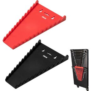 AMM 4 Pack Magnetic Wrench Organizer, 48-Slot Magnetic Wrench Holder for Tool Box Drawer Chest&Wall Mounted, SAE(1/4" - 1-1/16") and Metric(6mm-24mm)