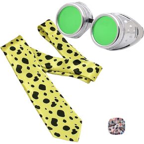 Nanami Retro Steampunk Goggles Glasses Anime Cosplay Kento Tie for Halloween Costume Accessory with Stickers 12 Pcs