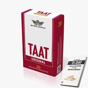 TAAT Herbal Cigarettes - Nicotine-Free, Tobacco-Free Smoking Alternative with 50mg Extract - Full Flavor, 20-Stick Flip Top Pack (Original) + Free Proverbs 3:3 21-Day Guide (EBook)
