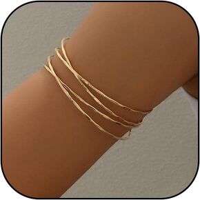 Arm Cuff Gold Upper Arm Jewelry for Women Chunky Cuff Bangle Bracelets Armband Jewelry Summer Dresses Outfits Accessories