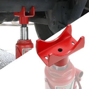 Bottle Jack Adapter Lifting Saddle for 2"&3"&4" Round Axle Tube&2" Square Axle Tube, Bottle Jack Axle Adapter Fits 12t Bottle Jack Accessories Within 1.65 Inch of Lift Table Diameter (Red)