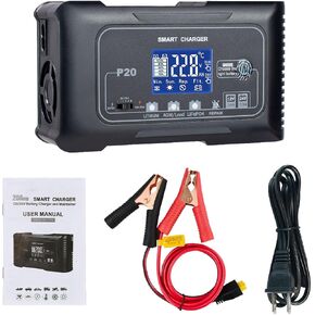 20 أمبير شاحن بطارية ذكي ، 12 فولت 24V الليثيوم ، LifePo4 ، حمض الرصاص (AGM/GEL/SLA) حافز شاحن البطارية الشحن لدراجة نارية قارب السيارة