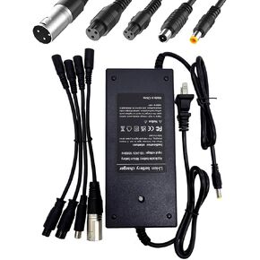 (5 Plugs) 29.4V 2A Fast Battery Charger Universal for 24V 25.2V 25.9V Lithium Battery Electric Scooter Replacement Charger - 5 in1 Plugs