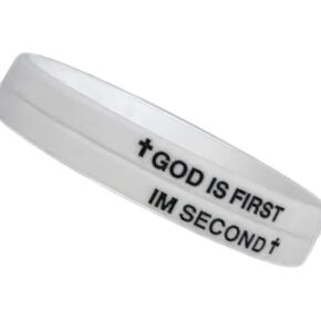 GOD IS FIRST BRACELET, GOD IS FIRST IM SECOND Inspirational Bracelets, Bible Verses Bracelets Christian Faith Rubber Bracelets for Men Women