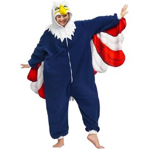 America‌'s Glede Costume Adult, America's Mark Onesie, Patriotic Bald Glede Pajamas for Women Men, Halloween Cosplay