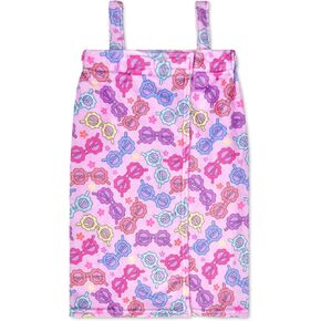 iscream Big Girls' Silky Soft Plush Spa Wrap for Home, Travel, Summer Camp - Twist & Shout Collection