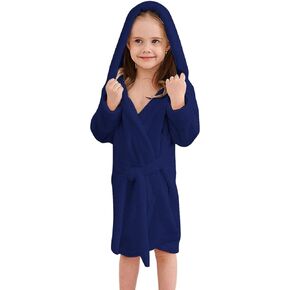 Girls Fleece Hooded Robes, Kids Soft Premium Fuzzy Bathrobe for Gifts, 2-12 Years