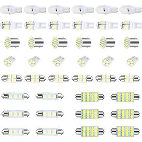 42 PCS CAR CAR Interior LED COMBELT SET ، T10 31 MM 36 MM 41 MM LIGHT LIGHT LIGHT LIGHT ، زاوية عريضة فائقة الإضاءة الساطعة ومصباح تشغيل ، Universal for Cars (أبيض)