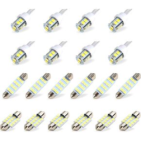 42 PCS CAR CAR Interior LED COMBELT SET ، T10 31 MM 36 MM 41 MM LIGHT LIGHT LIGHT LIGHT ، زاوية عريضة فائقة الإضاءة الساطعة ومصباح تشغيل ، Universal for Cars (أبيض) in Kuwait