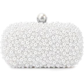 Emprier Women Pearl Evening Handbags Beaded Clutch Purses for Wedding Bridal Party Prom